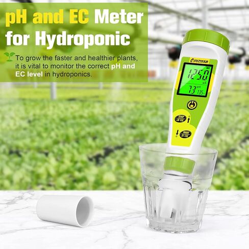 UIUZAMR pH Meter for Hydroponics PPM EC Meter for Water Hydroponics Simultaneously Display Tester for Plant Nutrients pH Conductivity Meter for Reservoir Tank Hydroponic Water System in Saudi Arabia