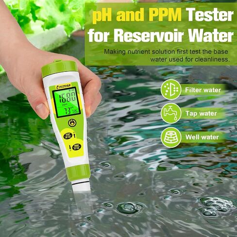 UIUZAMR pH Meter for Hydroponics PPM EC Meter for Water Hydroponics Simultaneously Display Tester for Plant Nutrients pH Conductivity Meter for Reservoir Tank Hydroponic Water System in Saudi Arabia