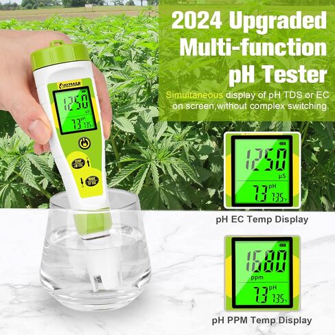 UIUZAMR pH Meter for Hydroponics PPM EC Meter for Water Hydroponics Simultaneously Display Tester for Plant Nutrients pH Conductivity Meter for Reservoir Tank Hydroponic Water System in Saudi Arabia