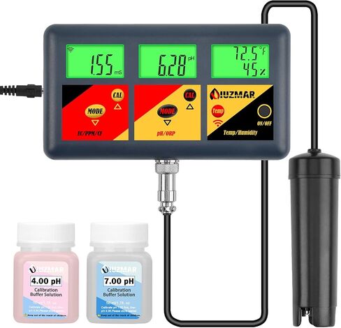 UIUZAMR pH Meter for Hydroponics PPM EC Meter for Water Hydroponics Simultaneously Display Tester for Plant Nutrients pH Conductivity Meter for Reservoir Tank Hydroponic Water System in Saudi Arabia