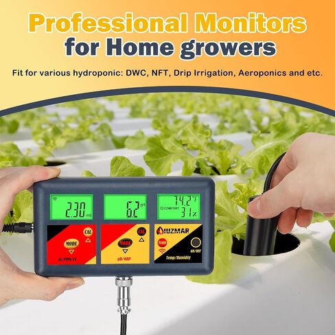 UIUZAMR pH Meter for Hydroponics PPM EC Meter for Water Hydroponics Simultaneously Display Tester for Plant Nutrients pH Conductivity Meter for Reservoir Tank Hydroponic Water System in Saudi Arabia