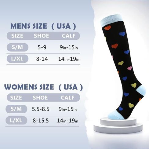 Socks for Women Men Knee Support Running Travel Athletic Running Hiking Compression Sock in Saudi Arabia