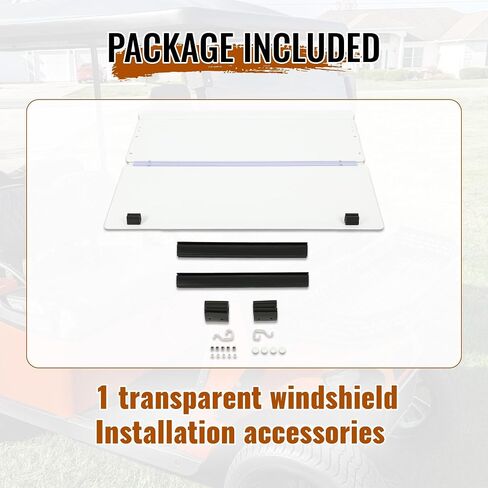 HECASA Front Windshield Compatible with 1986-1994.5 EZGO Marathon Golf Cart Folding Golf Cart Windscreen (Tinted) in Saudi Arabia