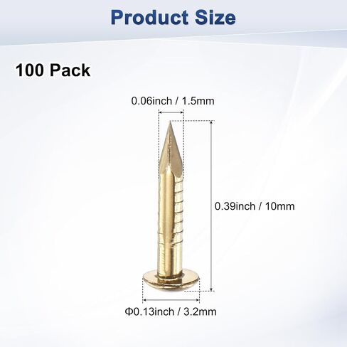 100-Pack Small Tiny Nails, 2.8mm x 25mm Brass Precision MIni Nails Hardware Round Head for Wooden/DIY Crafts Decorative/Household Accessories/Picture Hanging in Saudi Arabia