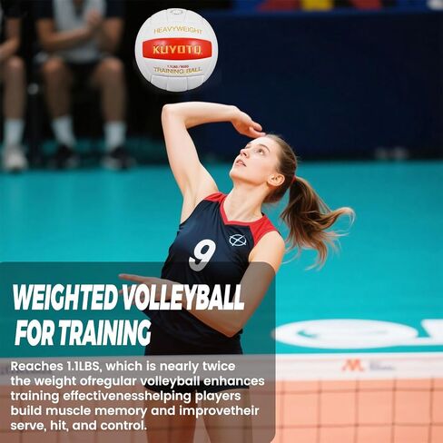 KUYOTQ 1.1 LBS Official Size 5 Blue Composite Leather Weighted Heavy Volleyball Serve Trainer Setter Volleyball (Deflated) in Kuwait