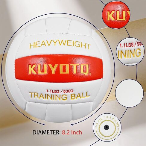 KUYOTQ 1.1 LBS Official Size 5 Blue Composite Leather Weighted Heavy Volleyball Serve Trainer Setter Volleyball (Deflated) in Kuwait