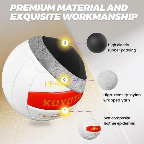 KUYOTQ 1.1 LBS Official Size 5 Blue Composite Leather Weighted Heavy Volleyball Serve Trainer Setter Volleyball (Deflated) in Kuwait