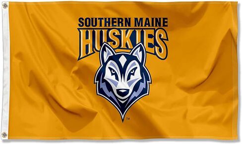 College Flags & Banners Co. Southern Maine Huskies Wordmark Logo Large Grommet Banner Flag in Saudi Arabia