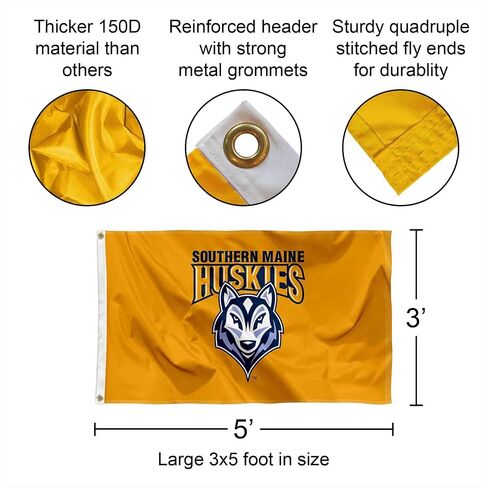 College Flags & Banners Co. Southern Maine Huskies Wordmark Logo Large Grommet Banner Flag in Saudi Arabia
