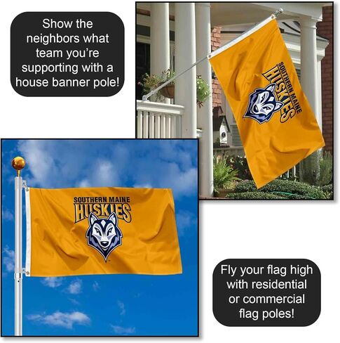 College Flags & Banners Co. Southern Maine Huskies Wordmark Logo Large Grommet Banner Flag in Saudi Arabia