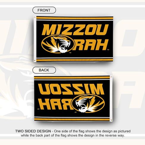 Desert Cactus University of Missouri UM Flag - 3 x 5 Feet Tigers Banner, Indoor/Outdoor Durable Fabric, 100% Polyester Design (Style A) in Saudi Arabia