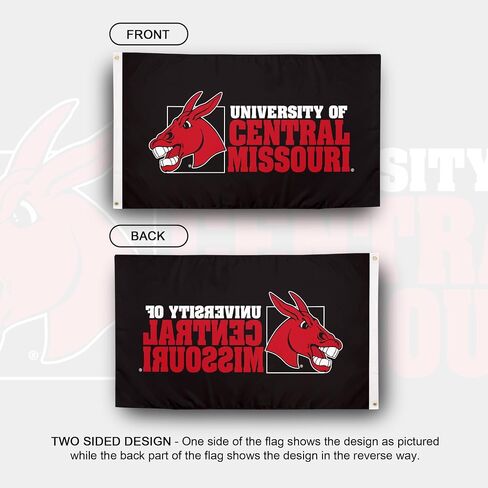 Desert Cactus University of Central Missouri UCM Flag - 3 x 5 Feet Mules and Jennies Banner, Indoor/Outdoor Durable Fabric, 100% Polyester Design (Style 1) in Saudi Arabia