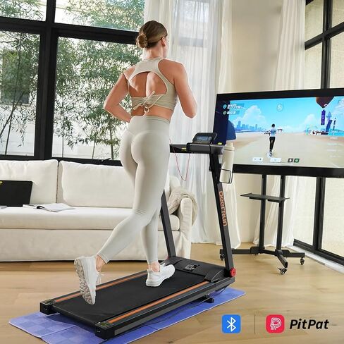 DeerRun Treadmills for Home with Incline and Handles, 3.5 HP Foldable Treadmill 350 LBS Weight Capacity for Small Spaces, Folding Running Machine with Smart APP in Kuwait