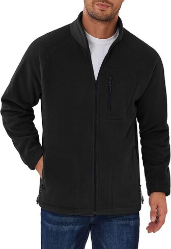 جاكيتات الصوف الصوفية للرجال Coofandy الكامل Zip Raglan Long Sleeve Lightweight Lighted Outdoor Warm Scedt مع جيوب in Saudi Arabia