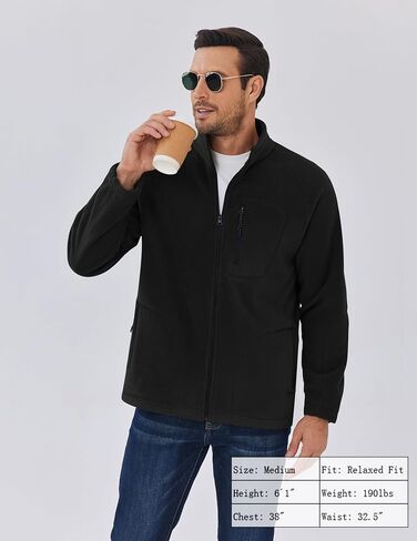جاكيتات الصوف الصوفية للرجال Coofandy الكامل Zip Raglan Long Sleeve Lightweight Lighted Outdoor Warm Scedt مع جيوب in Saudi Arabia