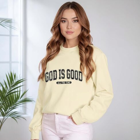 Christian Sweatshirt for Women Jesus Faith Religious Tops Bible Verse Pullover in Saudi Arabia