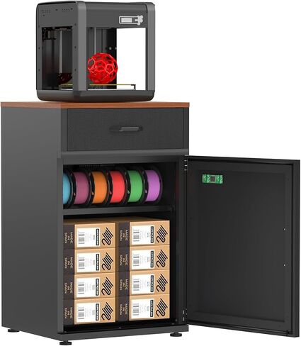 180L 3D Printer Filament Storage Cabinet with Dehumidifier,3D Printer Stand with Filament Storage,Industrial Sealed 3D Printer Table Holds 40 Rolls -Compatible with PLA/ABS/TPU (Black-DM) in Kuwait