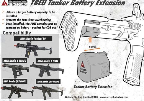 Airtech Studios KWA Ronin TK.45C PDW, T6 Tactical & QRF MOD Series - TBEU Tanker Battery Extension in Saudi Arabia