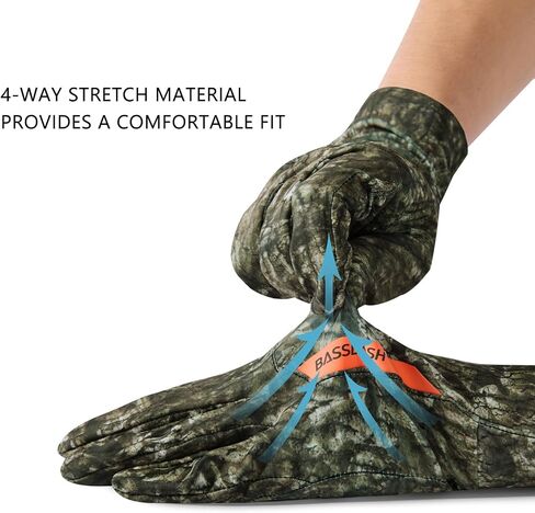 BASSDASH Camo Hunting Gloves Touchscreen Lightweight Glove for Warm Weather Turkey Fishing Outdoor Activities HG08 in Kuwait