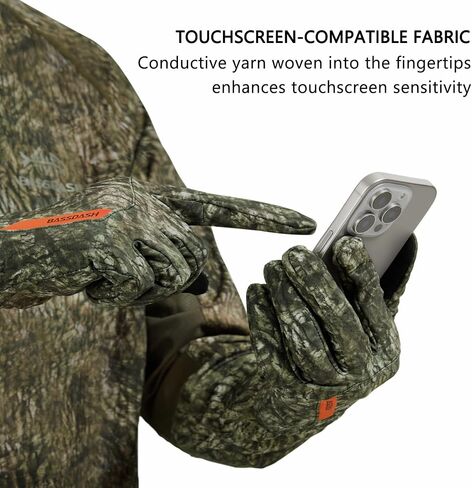 BASSDASH Camo Hunting Gloves Touchscreen Lightweight Glove for Warm Weather Turkey Fishing Outdoor Activities HG08 in Kuwait