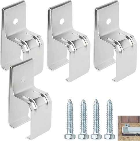 BiJun Heavy Duty Box Rail Hanger Bracket Barn Door Hardware,Rail Mount Bracket for Exterior Barn Door,Included Bolts (Silver 4 Pack) in Saudi Arabia
