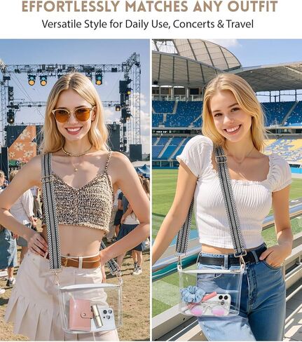 FANGSUN Clear Bag for Stadium Events, Clear Purses for Women, Transparent Crossbody Stadium Bag for Concert, Sport in Saudi Arabia