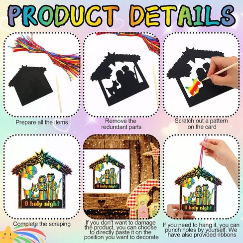 96 PCS Ramadan Paper Paper Art Kits Eid Mubarak Magic Color Scratch Off Starking arching arling al Fitr Party Home Activity Diy Drawing Projec in Kuwait