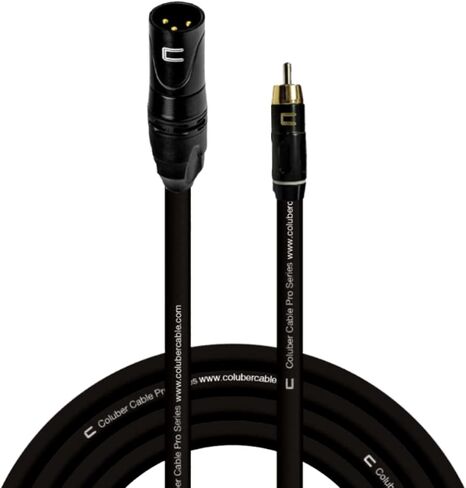 كابل XLR غير متوازن ذكر إلى RCA - 25 قدم أبيض - موصل ميكروفون احترافي ثلاثي الأطراف لمكبرات الصوت التي تعمل بالطاقة أو واجهة الصوت أو الخلاط للأداء المباشر والتسجيل in Kuwait