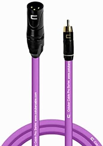 كابل XLR غير متوازن ذكر إلى RCA - 25 قدم أبيض - موصل ميكروفون احترافي ثلاثي الأطراف لمكبرات الصوت التي تعمل بالطاقة أو واجهة الصوت أو الخلاط للأداء المباشر والتسجيل in Kuwait