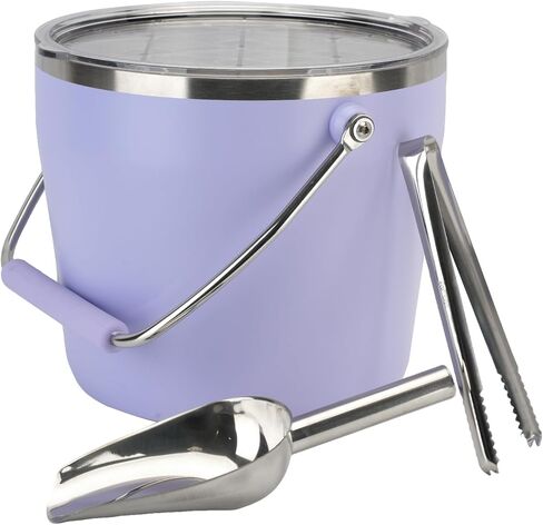 Insulated Ice Bucket with Lid, Scoop & Tongs – Premium Double-Wall Stainless Steel Beverage Cooler, Holds 6 Beer Bottles or 3 Wine Bottles – Perfect for Parties, Home Bar & Outdoor Events in Kuwait