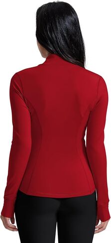 AVGO Womens Running Jackets Lightweight Slim Fit Workout Jacket Zip Up Athletic Track Gym Tops with Pockets & Thumb holes in Kuwait