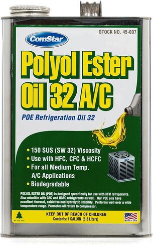 ComStar Polyol Ester Oil 68/300 SUS (POE), High-Performance Refrigeration Oil for HFC & HCFC, Reduced Energy Consumption, Exceptional Thermal Stability, 1 Quart (45-020) in Kuwait