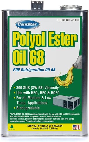 ComStar Polyol Ester Oil 68/300 SUS (POE), High-Performance Refrigeration Oil for HFC & HCFC, Reduced Energy Consumption, Exceptional Thermal Stability, 1 Quart (45-020) in Kuwait