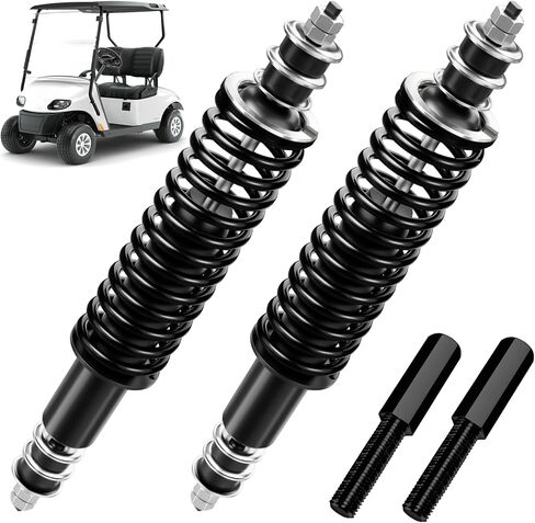EZGO TXT Golf Cart Front & Rear Coil Spring Shock Absorbers, Heavy Duty Coil-Over Shock for TXT/Medalist 1994-UP Gas & Electric, Replaces OEM#70928-G01,76418-G01,70630-G01,Includes Extenders in Saudi Arabia
