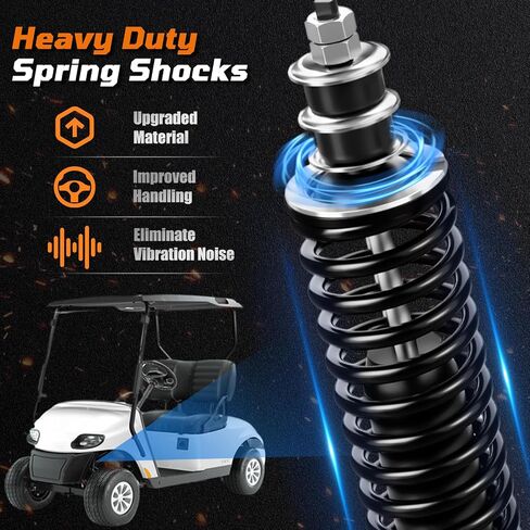 EZGO TXT Golf Cart Front & Rear Coil Spring Shock Absorbers, Heavy Duty Coil-Over Shock for TXT/Medalist 1994-UP Gas & Electric, Replaces OEM#70928-G01,76418-G01,70630-G01,Includes Extenders in Saudi Arabia