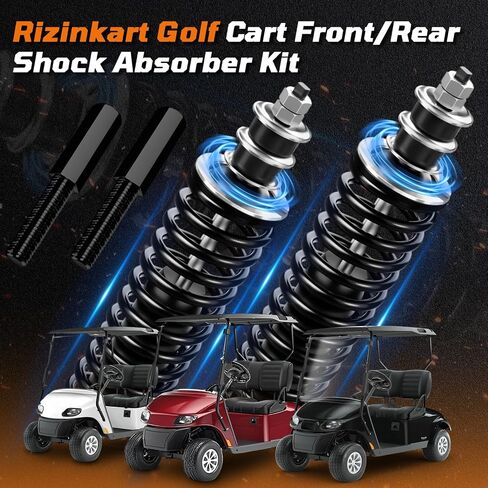 EZGO TXT Golf Cart Front & Rear Coil Spring Shock Absorbers, Heavy Duty Coil-Over Shock for TXT/Medalist 1994-UP Gas & Electric, Replaces OEM#70928-G01,76418-G01,70630-G01,Includes Extenders in Saudi Arabia