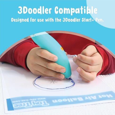 Toy Tree 300 Piece 3D Pen Refill Pack | Compatible with The 3Doodler Start+ Only | 10 Tropical Colors of Safe Low Temperature PCL Filament 2.5mm Thick | Not Compatible with Other 3D Pens in Kuwait