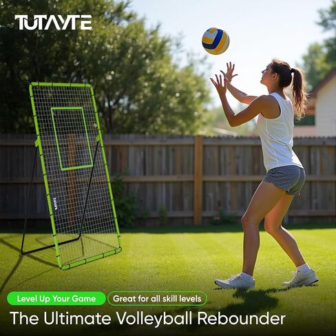 Volleyball Rebounder Net 7x4 FT, Bounce Back Net 5 Adjustable Angles with High-Tension Netting, Portable Volleyball Training Equipment for Spiking, Bumping, Serving in Saudi Arabia