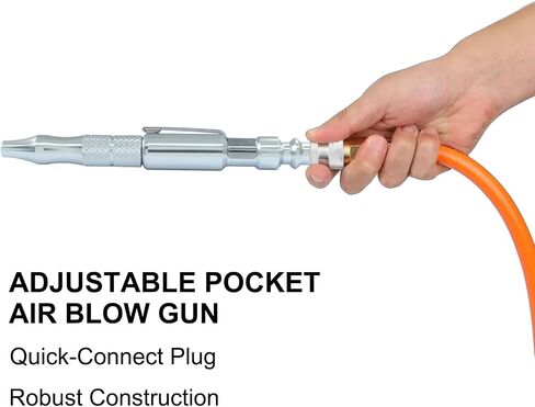 2pcs Adjustable Pocket Air Blow Gun, 4.36inch | Type Plug "M" 1/4 Inches Quick Plug, Dust Cleaning, Air Tool Parts and Accessories in Saudi Arabia