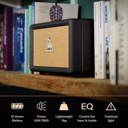 Orange Box - مكبر صوت بلوتوث المحمول الذي يقدم صوت صوت استوديو ، نطاق 15 مترًا ، طاقة RMS 50W ، عمر بطارية طويل ، iOS و Android Connectivity - رائع للحرزات والمهرجانات والشواء والأعياد in Saudi Arabia