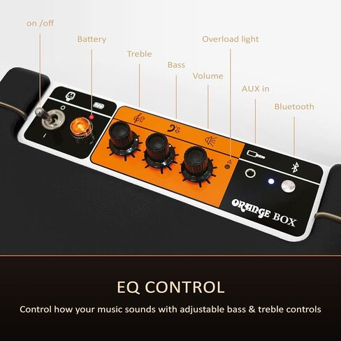 Orange Box - مكبر صوت بلوتوث المحمول الذي يقدم صوت صوت استوديو ، نطاق 15 مترًا ، طاقة RMS 50W ، عمر بطارية طويل ، iOS و Android Connectivity - رائع للحرزات والمهرجانات والشواء والأعياد in Saudi Arabia