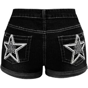 Makemechic Women's Y2K Denim Star Star Shorts Jeans Reld Rise Rise Summer Jorts in Saudi Arabia