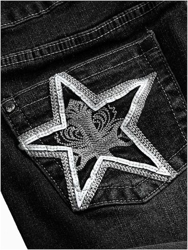 MakeMeChic Women's Y2K Denim Star Print Shorts Jeans Drop Low Rise Summer Jorts in Saudi Arabia