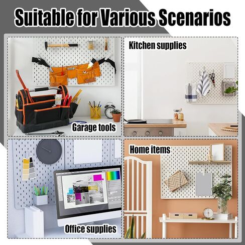 24 PEGBoard Hooks متوافقة مع Ikea Skadis Pegboard ، Long L Hooks Pegboard Accessories لأداة تخزين المكاتب المنزلية ، لوحات المفاتيح عرض (أبيض) in Kuwait