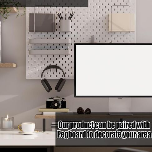 24 PEGBoard Hooks متوافقة مع Ikea Skadis Pegboard ، Long L Hooks Pegboard Accessories لأداة تخزين المكاتب المنزلية ، لوحات المفاتيح عرض (أبيض) in Kuwait