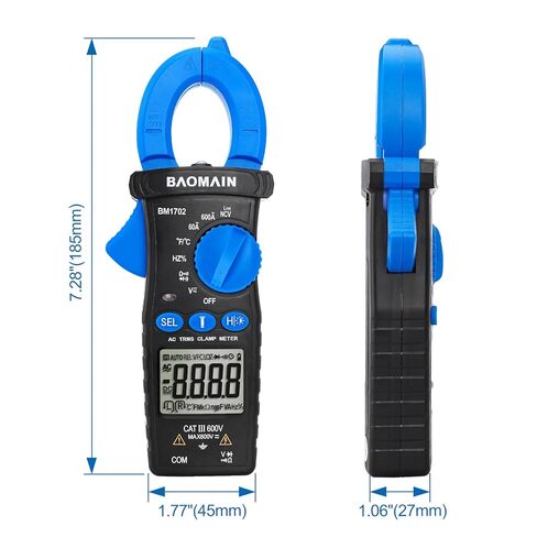 Baomain AC Digital Clamp Meter, 4000 Counts Multipurpose Clamp Meter for AC Current, AC/DC Voltage, Diode, Resistance, Continuity Test, NCV, Live Wire Test, BM1701 in Kuwait