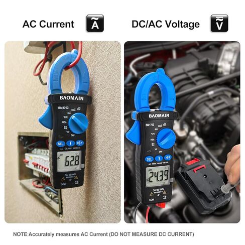 Baomain AC Digital Clamp Meter, 4000 Counts Multipurpose Clamp Meter for AC Current, AC/DC Voltage, Diode, Resistance, Continuity Test, NCV, Live Wire Test, BM1701 in Kuwait