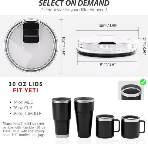 20 oz Tumbler Lid for YETI, 2Pack Replacement Lids for 20oz YETI | For Yeti 20oz Tumbler & 10 oz Lowball, 10 oz Mug, BPA Free, Coffee Cup Covers with Magnetic Slider for School Year Gift in Saudi Arabia