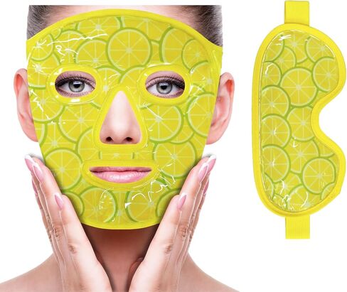 Znöcuetöd Face Eye Mask Pack لتقليل الانتفاخ ، والأكياس تحت العيون ، والدوائر المظلمة المنتفخة ، والصداع النصفي ، وحزمة ساخنة/باردة مع دعم أفخم ناعم (الأخضر #43) in Kuwait