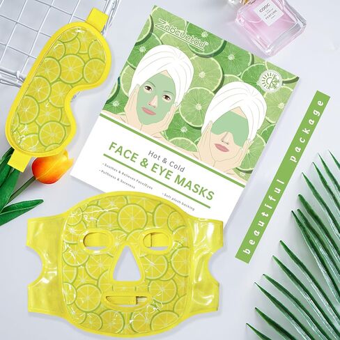 Znöcuetöd Face Eye Mask Pack لتقليل الانتفاخ ، والأكياس تحت العيون ، والدوائر المظلمة المنتفخة ، والصداع النصفي ، وحزمة ساخنة/باردة مع دعم أفخم ناعم (الأخضر #43) in Kuwait